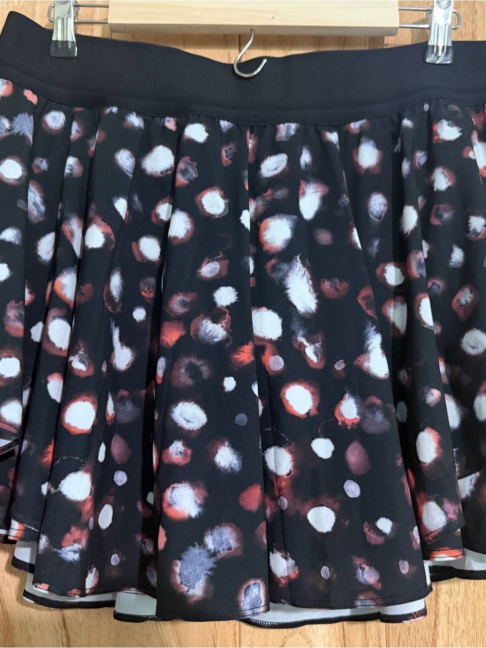 Lululemon Court Rival Black Print SKORT Side Logo Size 12 New With Tags